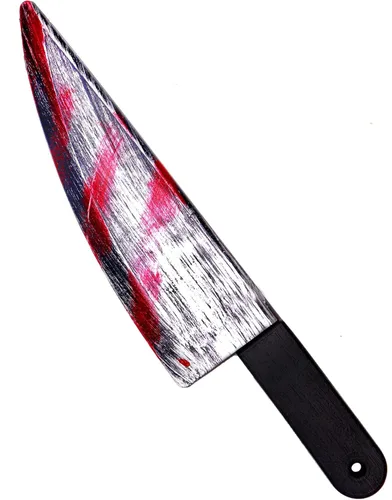 Cuchillo de carnicero falso realista - Accesorio seguro de disfraz de Halloween para cosplay de zombis, asesino o hombre lobo (cuchillo)