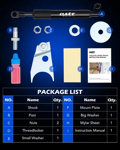 Vista 5 de Orion Motor Tech Kit de asistencia para puerta trasera de camión, kit de asistencia de elevación para portón trasero compatible con Chevy Silverado