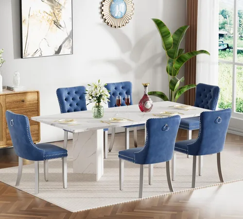 Vista 12 de Mesa de comedor blanca de 62.99 a 78.7 pulgadas para 6, 8 y 10, moderna mesa extensible de cocina de granja, mesas de conferencias ampliables largas