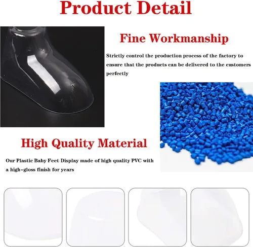 Vista 3 de Exhibición de botines para bebé, 100 unidades, 3.1 in, plástico transparente, para zapatos de ganchillo, color azul