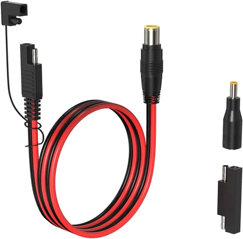 Vista 7 de ELFCULB Adaptador de conector hembra a SAE, cable de extensión SAE de 14AWG de 2 pies con adaptador hembra de 2.165 in x 0.984 in de CC y adaptador