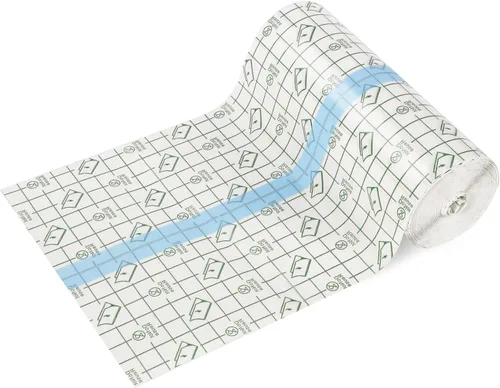 Vista 11 de 2 vendas adhesivas elásticas transparentes, de 4 pulgadas x 10.94 yardas, vendajes de película transparente impermeables, vendajes adhesivos