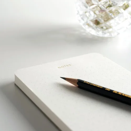Vista 4 de Pinesman - Elegantes blocs de notas de escritorio para profesionales, blocs de notas para ejecutivos, minimalistas, con foil dorado, diseño