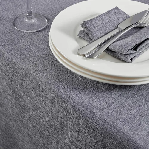 Vista 2 de Mebakuk Mantel rectangular de lino para casa de campo, impermeable, antiencogimiento, suave y resistente a las arrugas, mantel decorativo de tela