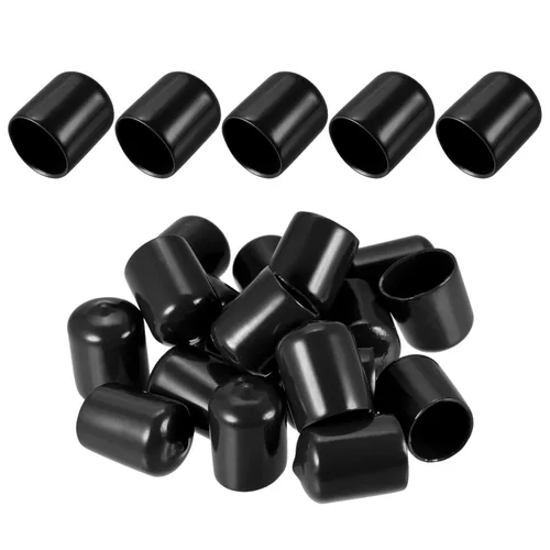 Vista 8 de DMiotech Paquete de 25 protectores de rosca de tornillo negros de 1 pulgada de identificación, tapas de extremo de goma, tapas de perno