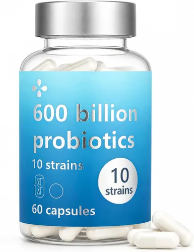 Probióticos 60 mil millones de UFC – 10 cepas – Salud inmune, digestiva e intestinal – Apoya el estreñimiento ocasional, la diarrea, los gases y la