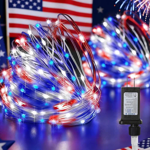 Vista 25 de Cadena de luces de Navidad ultrabrillantes, mini luces amarillas de 100 unidades y 19.6 pies de largo, UL listadas, bombilla incandescente