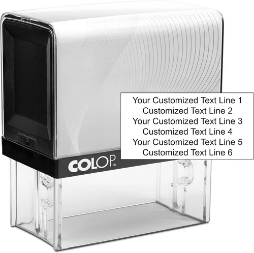 Vista 8 de Rubber Stamp Creation COLOP - Sello de Firma Personalizado Autoentintado de Tamaño Extra Pequeño, 15 Colores de Tinta, Rectangular, Multicolor