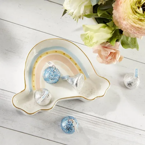 Vista 3 de Kate Aspen 2 piezas de soporte para anillos de joyería, plato bohemio arco iris, soporte para joyas, regalo de recepción, plato de caramelo