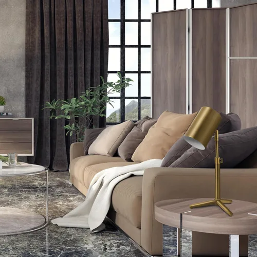 Vista 3 de Globe Electric 52097 Pratt - Lámpara de escritorio de 18 pulgadas, acabado de latón mate, altura ajustable, interruptor de encendido/apagado