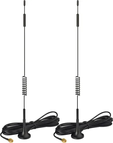 Vista 2 de Bingfu Antena macho MIMO SMA de base magnética 4G LTE 7dBi (2 unidades) compatible con enrutador CPE inalámbrico 4G LTE Hotspot Cellular Gateway