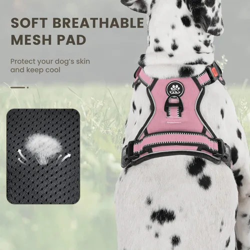 Vista 2 de FURRYFECTION Arnés para perro Arnés para perro sin tirones Oxford reflectante Mango acolchado 4 correas ajustables 2 clips para correa Arnés