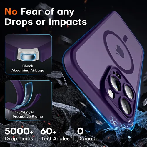 Vista 1120 de TOCOL Funda para iPhone 11, compatible con Magsafe, protección completa de cámara, imanes integrados, protección contra caídas, funda translúcida