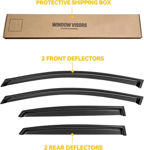 Vista 376 de Visera de ventana para Jeep Cherokee 1984-2001 (Excluye Modelo Limited), Protectores Guards Shields de lluvia de canal exterior, Deflector
