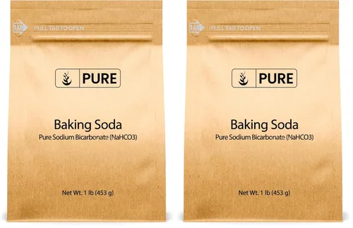Vista 4 de Ingredientes Originales Puros Bicarbonato de Sodio (Soda para Hornear) (4 oz) Siempre Puro, Sin Rellenos Ni Aditivos, Envase Ecológico