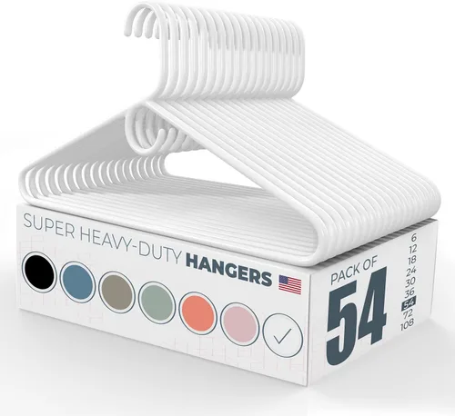 Vista 16 de Perchas Neaties de plástico muy duro, perchas de plástico para la ropa, ideales para el uso diario, perchas estándar para la ropa, hechas en EE.UU.