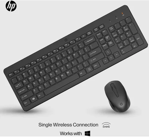 Vista 4 de HP Combo de teclado y mouse inalámbricos 330 - Receptor USB inalámbrico de 2.4 Ghz - Teclas Chiclet, 12 atajos de teclado - Mouse multisuperficie