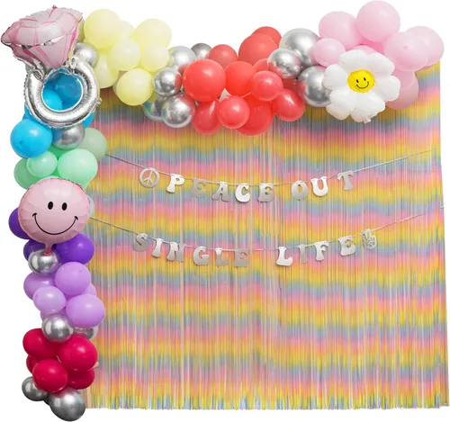 Vista 10 de Decoraciones de despedida de soltera aturdida y comprometida, decoraciones para despedida de soltera retro I Incluye globo aturdido y comprometido