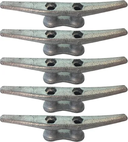 Tacos de muelle de 6 pulgadas, paquete de 5 tacos de hierro galvanizado para barcos para aplicaciones marinas o decorativas