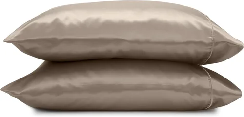 Vista 8 de Paquete de 2 fundas de almohada estándar - Fundas de almohada suaves y sedosas - Satén - Ideal para cabello y piel - Lujo - Fundas de almohada