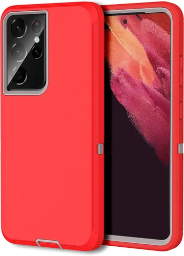 Vista 12 de MXX Funda compatible con Galaxy S21 Ultra, funda protectora de cuerpo con parachoques de 3 capas súper resistente y servicio pesado