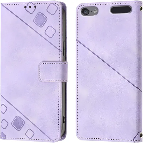 Vista 7 de LEMAXELERS Funda para iPod Touch 5, iPod Touch 7 Wallet Funda para teléfono con [tarjetero de crédito] Textura de sangría PU Flip Funda de cuero