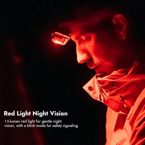 Vista 4 de WUBEN Linterna frontal LED H4 recargable, 800 lúmenes súper brillante, linterna frontal impermeable IP68 con sensor de movimiento, linterna frontal