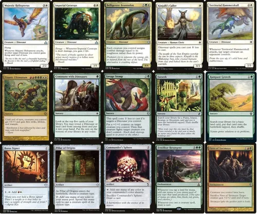 Vista 5 de Baraja de Comandante de Dinosaurios - Hecho a medida - Elite - MTG - EDH - 100 cartas