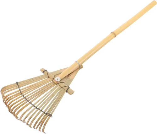 Rastrillo de madera para jardín, 20 dientes, rastrillo de mano para hojas, extensión de suelo, cuidado del césped, herramienta para jardinería,