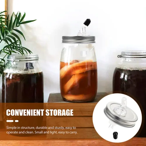 Vista 2 de HANABASS Tapas de tarro con boquillas para verter frasco, dispensador de mango para aceite de vino, jarabe y miel