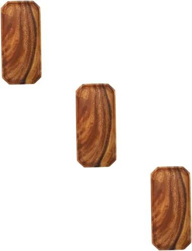 Holibanna 3pcs Walnut octagonal plate jewelry storage plate jewelry dish tray jewelry tray cheese tray dresser tray dresser desk combo Jewelry