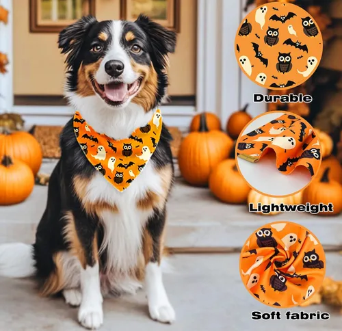 Vista 4 de Raisingwell Bandanas para perros, 1 paquete nuevo para boda y compromiso (1 Helloween, S)