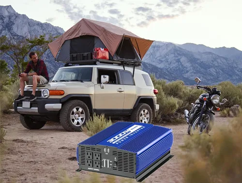 Vista 7 de Inversor de corriente de 3000 W, 12 V CC a 110 V CA, inversor de batería de coche con 4 salidas de CA/2 puertos USB, inversor de automóvil