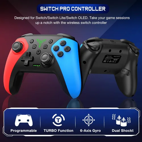 Vista 2 de Controlador de interruptor inalámbrico para Nintendo SwitchLiteOLED, controlador de interruptor con una sensación táctil del mouse en los botones