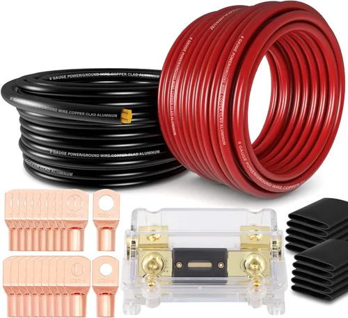 Vista 8 de Cable calibre 1/0 (20 pies cada uno - rojo/negro) de aluminio recubierto de cobre CCA - Cable primario automotriz, cable de alimentación y tierra