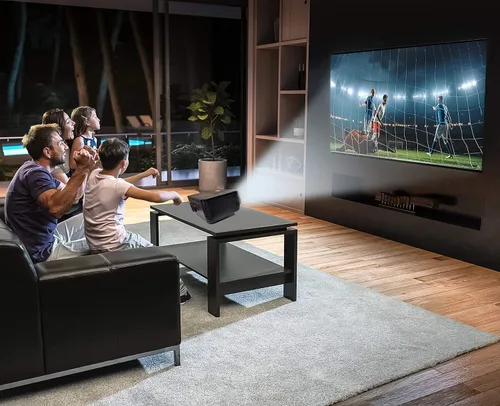 Vista 4 de Naxa Electronics NVP-2500 Proyector LCD de cine en casa de 150 pulgadas 720p con reproductor de DVD incorporado y Bluetooth