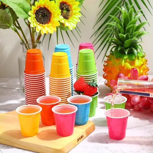 Vista 36 de Roshtia Paquete de 100 vasos de plástico de 2 onzas, mini vasos de chupito desechables de graduación de 2 onzas para fiesta de graduación, boda