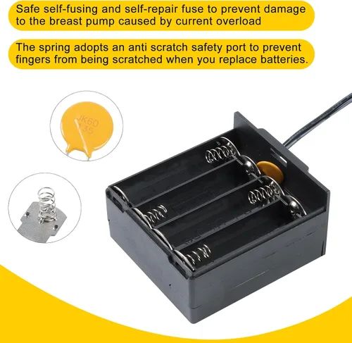 Vista 2 de Compatible con bomba Medela en estilo, batería AA portátil para extractor de leche de 9 V, funda de batería de repuesto mejorada para Medela