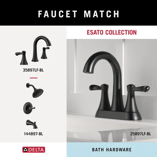 Vista 7 de Delta Soporte de papel higiénico Carga por resorte Negro mate Montaje en pared Accesorios EsatoBathroom