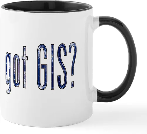 Vista 8 de CafePress Taza de café de cerámica con texto en inglés "It's A Big World/Got GIS?", taza de té de 11 onzas