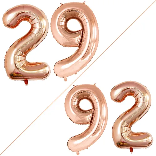 Vista 193 de GOER Globos con el número 80 para decoraciones de fiesta de cumpleaños número 80, globos de helio de aluminio jumbo de 42 pulgadas para 80 Oro rosa