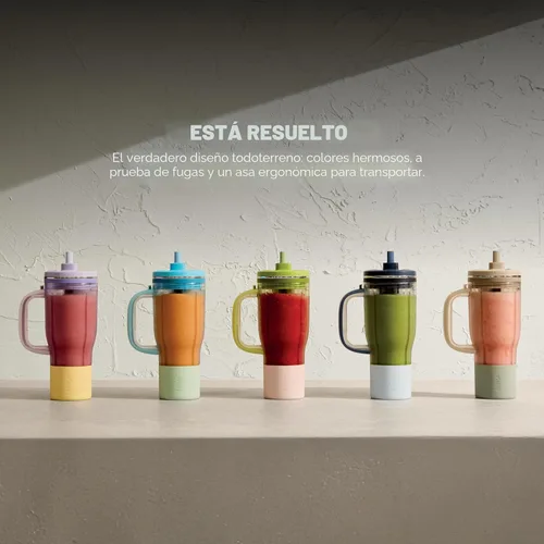 Vista 3 de Ninja Blendboss™ Licuadora personal para batidos y bebidas congeladas Vaso de viaje de 26 onzas con tapa a prueba de fugas, boquilla para beber