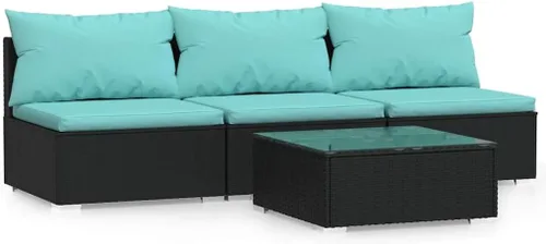 Vista 27 de 3 Seat Patio Sofa with Cushions Brown Poly Rattan Brown and Cinnamon Red