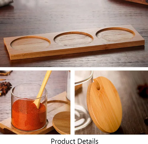 Vista 6 de FANTESTICRYAN Juego de 3 recipientes elegantes y simples para condimentos, caja de recipiente de vidrio decorativo para almacenar condimentos