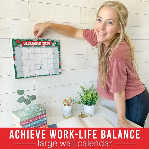 Vista 2 de Hadley Designs Doodle - Calendario de pared grande 2024-2025 Calendario de pared de 18 meses 2024-2025, calendario mensual de pared 2024 grande