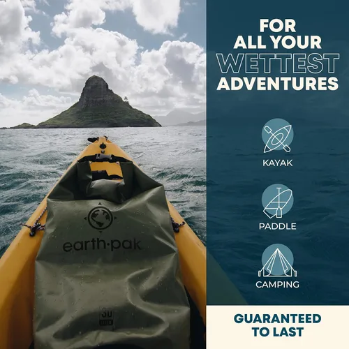 Vista 2 de Earth Pak Bolsa seca impermeable - Mochila impermeable Roll Top Azul Claro 5L y Azul 5L