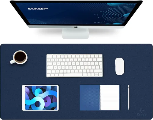 Vista 40 de K KNODEL Alfombrilla de escritorio pequeña de cuero para oficina, para mouse y teclado, alfombrilla para computadora y laptop, protector y cubierta