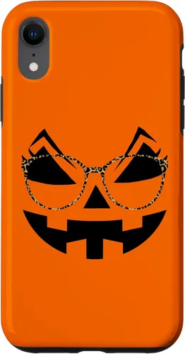 Vista 24 de iPhone 16 Funny Pumpkin Face Halloween Parties Leopard Print Glasses Case