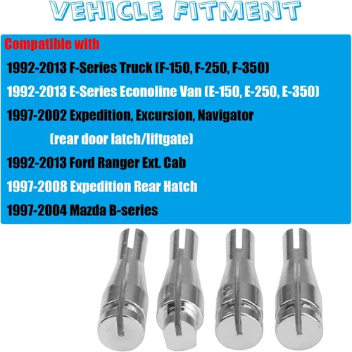 Vista 3 de Kit de Reparación de Cable de Pestillo de Puerta de 8 EXTREMOS Compatible con Ford F150 F250 F350, Serie E, Ranger, Expedition, Excursion, Navigator