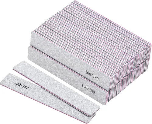 Vista 12 de 25 limas de uñas para uñas acrílicas, grano 80/120, tableros de esmeril de doble cara, limas de uñas, herramientas de manicura profesionales